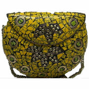 BRASS FIROZA BEADED CLUTCH BAG