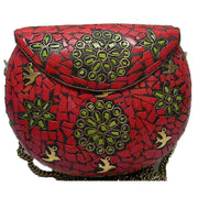 BRASS FIROZA BEADED CLUTCH BAG