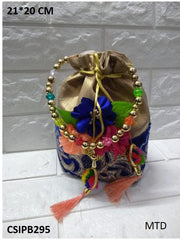 Drawstring silk Potli Bags Ethnic Designer Potli Purse