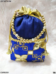 Drawstring silk Potli Bags Ethnic Designer Potli Purse