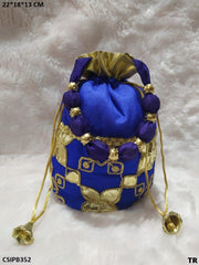 Drawstring silk Potli Bags Ethnic Designer Potli Purse