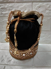 Ethnic Designer Embroidered Silk Potli Bag