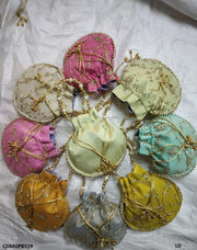 Ethnic Designer Embroidered Silk Potli Bag