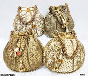 Ethnic Designer Embroidered Silk Potli Bag