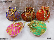 Ethnic Designer Embroidered Silk Potli Bag