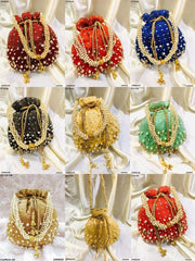 Ethnic Designer Embroidered Silk Potli Bag