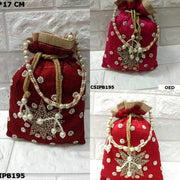 Ethnic Designer Embroidered Silk Potli Bag