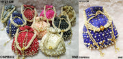 Ethnic Designer Embroidered Silk Potli Bag