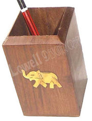 SQUARE WOODEN PEN  HOLDER