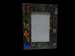 WOODEN PHOTO FRAME ENAMEL  BUTTERFLY DESIGN