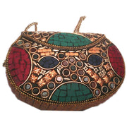 VINTAGE ORNATE BRASS PURSE ,ANTIQUE FINISH CLUTCH BAG,