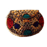 VINTAGE ORNATE BRASS PURSE ,ANTIQUE FINISH CLUTCH BAG,