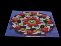 WOODEN PLACE MAT ENAMEL FRUIT DESIGN