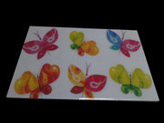 WOODEN PLACE MAT ENAMEL BUTTERFLY DESIGN