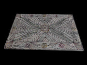 WOODEN PLACE MAT HAND PAINTED FLOWER DESIGN