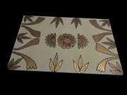 WOODEN PLACE MAT HAND PAINTED FLOWER DESIGN
