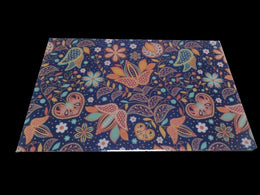 WOODEN PLACE MAT ENAMEL HEART & LEAF DESIGN