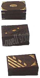 WOODEN  BOX WITH BRASS INLAY
