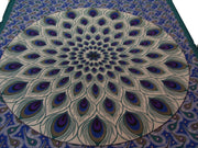 ROUND PEACOCK FEATHER TAPESTRY WALL HANGING  BEDDING