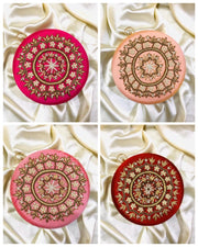 Women's Party Wear Embroidered Round