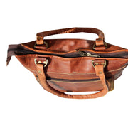 RUGGED CHIC DISTRESSED LEATHER WOMEN TOTE BAG