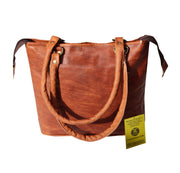 RUGGED CHIC DISTRESSED LEATHER WOMEN TOTE BAG