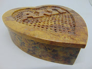 Cutting Carved Stone Heart Shaped Trinket Box
