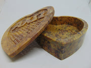 Cutting Carved Stone Heart Shaped Trinket Box