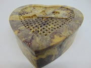 Cutting Carved Stone Heart Shaped Trinket Box