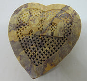 Cutting Carved Stone Heart Shaped Trinket Box