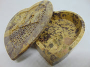Cutting Carved Stone Heart Shaped Trinket Box