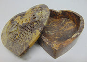Cutting Carved Stone Heart Shaped Trinket Box