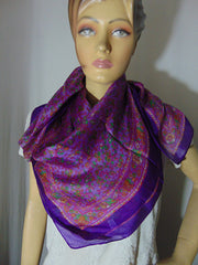 Small flower border print Silk scarf