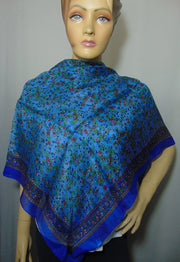 Small flower border print Silk scarf