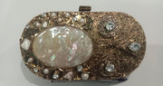 Metal Handbag Mother Of Pearl Clutch Mop Bag