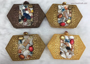 Metal Handbag Mother Of Pearl Clutch Mop Bag