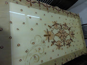 Golden Embroidered  6 seat Dining Table Cover
