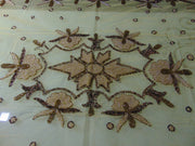 Golden Embroidered  6 seat Dining Table Cover