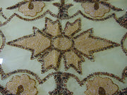 Golden Embroidered  6 seat Dining Table Cover