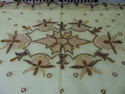 Golden Embroidered  6 seat Dining Table Cover