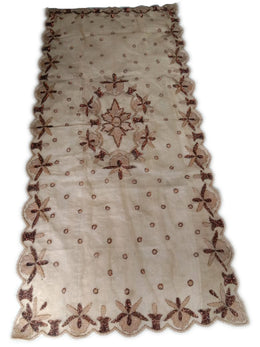 Golden Embroidered  6 seat Dining Table Cover