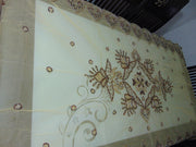 Golden Embroidered  6 seat Dining Table Cover