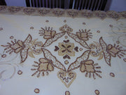Golden Embroidered  6 seat Dining Table Cover