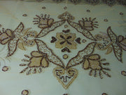 Golden Embroidered  6 seat Dining Table Cover