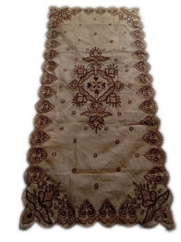 Golden Embroidered  6 seat Dining Table Cover