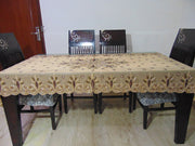 6 seater Golden Embroidered Dining Table Cover