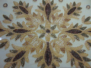 6 seater Golden Embroidered Dining Table Cover