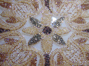 6 seater Golden Embroidered Dining Table Cover