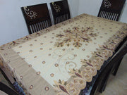 6 seater Golden Embroidered Dining Table Cover