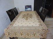 6 seater Golden Embroidered Dining Table Cover